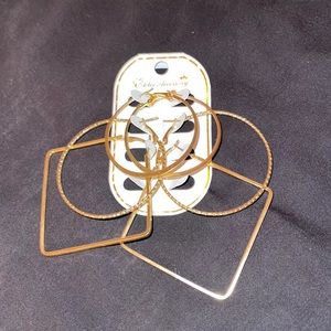 Gold 3pc Set Earrings